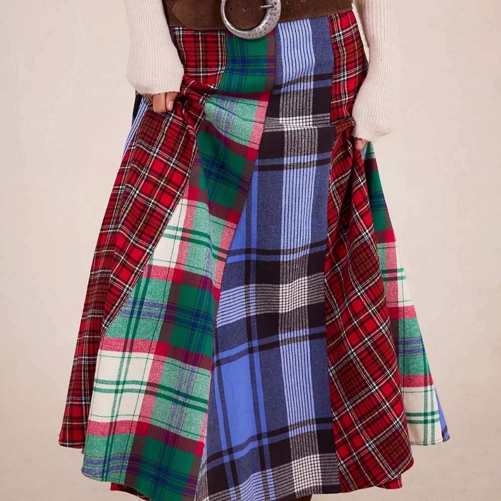 Free People Maizie Plaidwork Maxi Skirt
